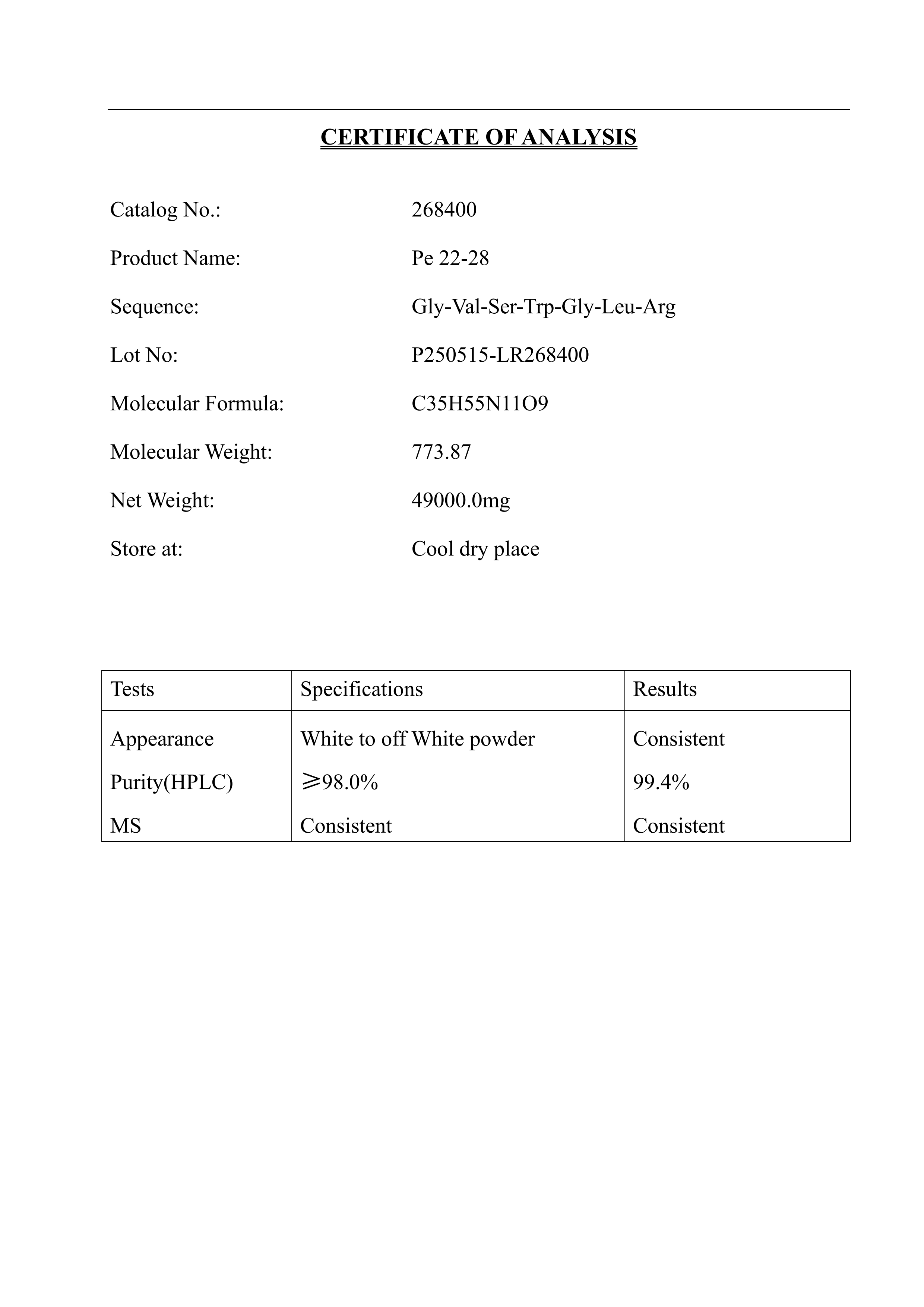 Certificate